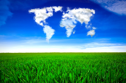 Cloud in shape of world map