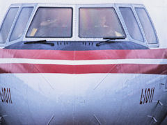 The nose of a passanger jet