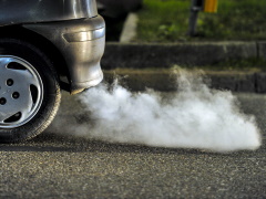 Exhaust fumes contain soot