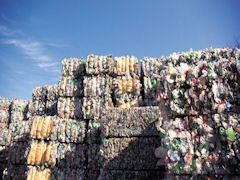 Waste: compressed and stacked